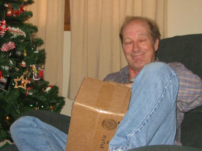 Dad opens his gifts