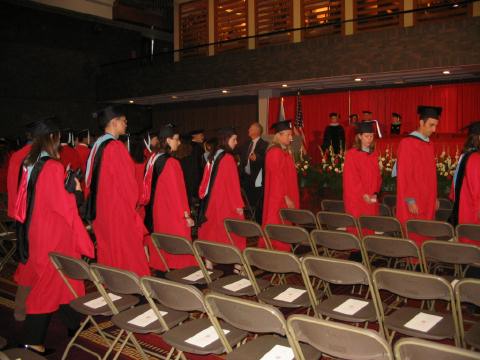 Entering the graduation ceremony
