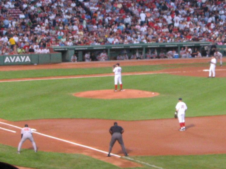 Red Sox pitch agains the Orioles