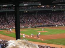 Manny is batting with 1 on base