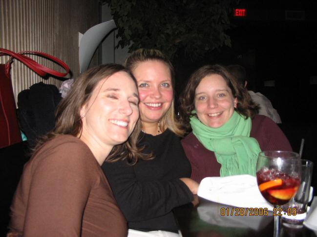 Me (blinking, of course), Michelle and Elizabeth
